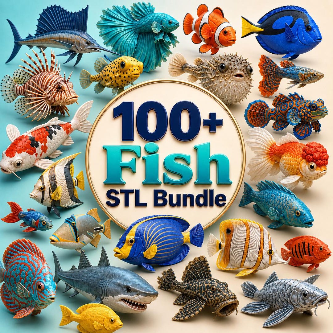 100+ Fish STL Bundle | 3D Printable Fish Models | Ocean & Aquarium ...