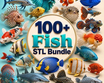 100+ Fish STL Bundle | 3D Printable Fish Models | Ocean & Aquarium Animals | Fish STL Files for 3D Printing | Instant Download