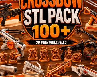 100+ Crossbow STL Bundle | 3D Printable Models | Fantasy Weapon Pack | Tabletop RPG Miniatures | Commercial Use Files