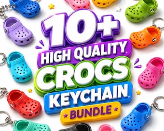 CROCS KEYCHAIN BUNDLE | 10+ Mini Shoe Charms | Colorful Keyrings, Kids Gifts & Party Favors