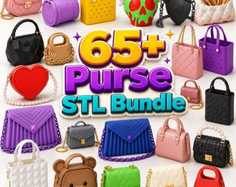 Paquete de más de 65 archivos STL de bolsos, modelos de bolsos imprimibles en 3D, descarga digital para uso comercial.