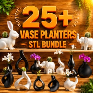 25+ Vase Planters Set, Modern Ceramic Decor, Abstract Sculptural Vases, Minimalist Home Decor Black White Flower Pots Gift