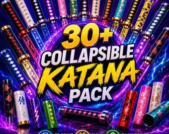 Más de 30 mangos plegables para katana / Juguetes de espadas de anime impresos en 3D, recuerdos para fiestas