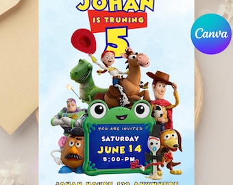 Toy Story 5 Birthday Invitation, Editable Toy Story Birthday Invite Digital Toy Story Invitation Toy Story Theme Invite Digital Download