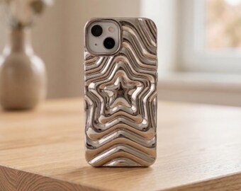 Gradient Star iPhone Case, Y2K TPU Protective Cover (iPhone 13-17 Series)