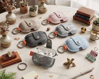 Minimalist PU Leather Earbud Case, Protective Wireless Earphone Cover