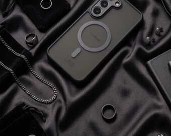 Magnetic Samsung Galaxy Case, Clear PC+TPU Protection, Slim Lens Cover
