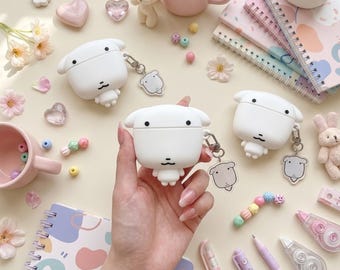 3D Cartoon Dog AirPods Case, Soft Silicone Cover with Pendant (Dog Lover Gift)