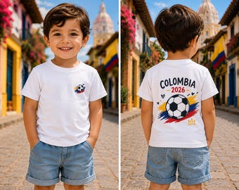 Colombia Kids Football Shirt | Colombia Family Matching Shirts | Colombia Supporter Tee | Boys Soccer Fan Shirt | Colombia Pride Toddler Tee