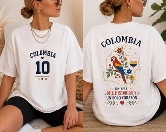 Colombia Football Shirt | Colombian Pride Tee | Front and Back Graphic T-Shirt | Colombia Fan Gift | World Cup Shirt