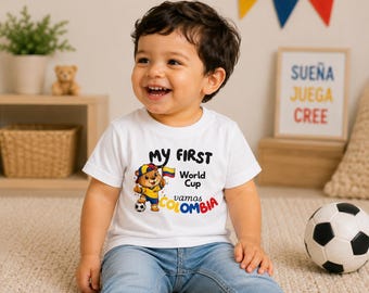 My First World Cup Colombia Toddler Shirt | Vamos Colombia Kids Tee | Colombian Football Baby | World Cup Toddler T-Shirt | Match Day Outfit