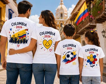 Matching Colombia Family Shirts | Colombia Football Family Outfit | Colombia 2026 Shirts | Colombia Pride Family Set