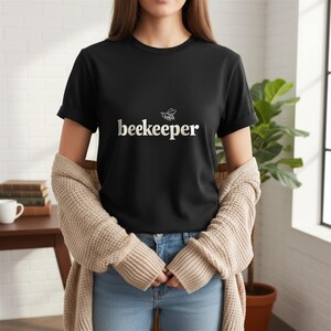 Beekeeper Shirt, Bee Lover Gift, Beekeeping Hobby Tee, Honeybee Wordmark T-Shirt, Gift for Beekeepers image 11