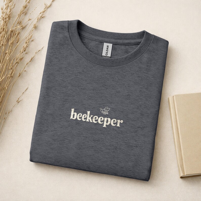 Beekeeper Shirt, Bee Lover Gift, Beekeeping Hobby Tee, Honeybee Wordmark T-Shirt, Gift for Beekeepers image 1