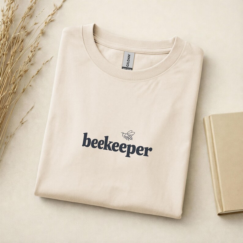 Beekeeper Shirt, Bee Lover Gift, Beekeeping Hobby Tee, Honeybee Wordmark T-Shirt, Gift for Beekeepers image 3