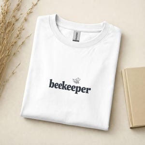 Beekeeper Shirt, Bee Lover Gift, Beekeeping Hobby Tee, Honeybee Wordmark T-Shirt, Gift for Beekeepers image 8