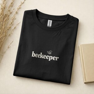 Beekeeper Shirt, Bee Lover Gift, Beekeeping Hobby Tee, Honeybee Wordmark T-Shirt, Gift for Beekeepers image 9