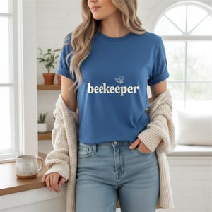 Beekeeper Shirt, Bee Lover Gift, Beekeeping Hobby Tee, Honeybee Wordmark T-Shirt, Gift for Beekeepers image 12