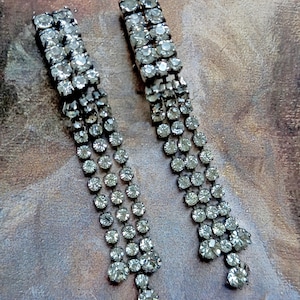 Vintage earrings cristal clips French year 50 60