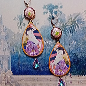 Boucles D'oreilles Anciennes Avec Pendentif Perles – Paire Rétro élégante – Occasion à Saisir