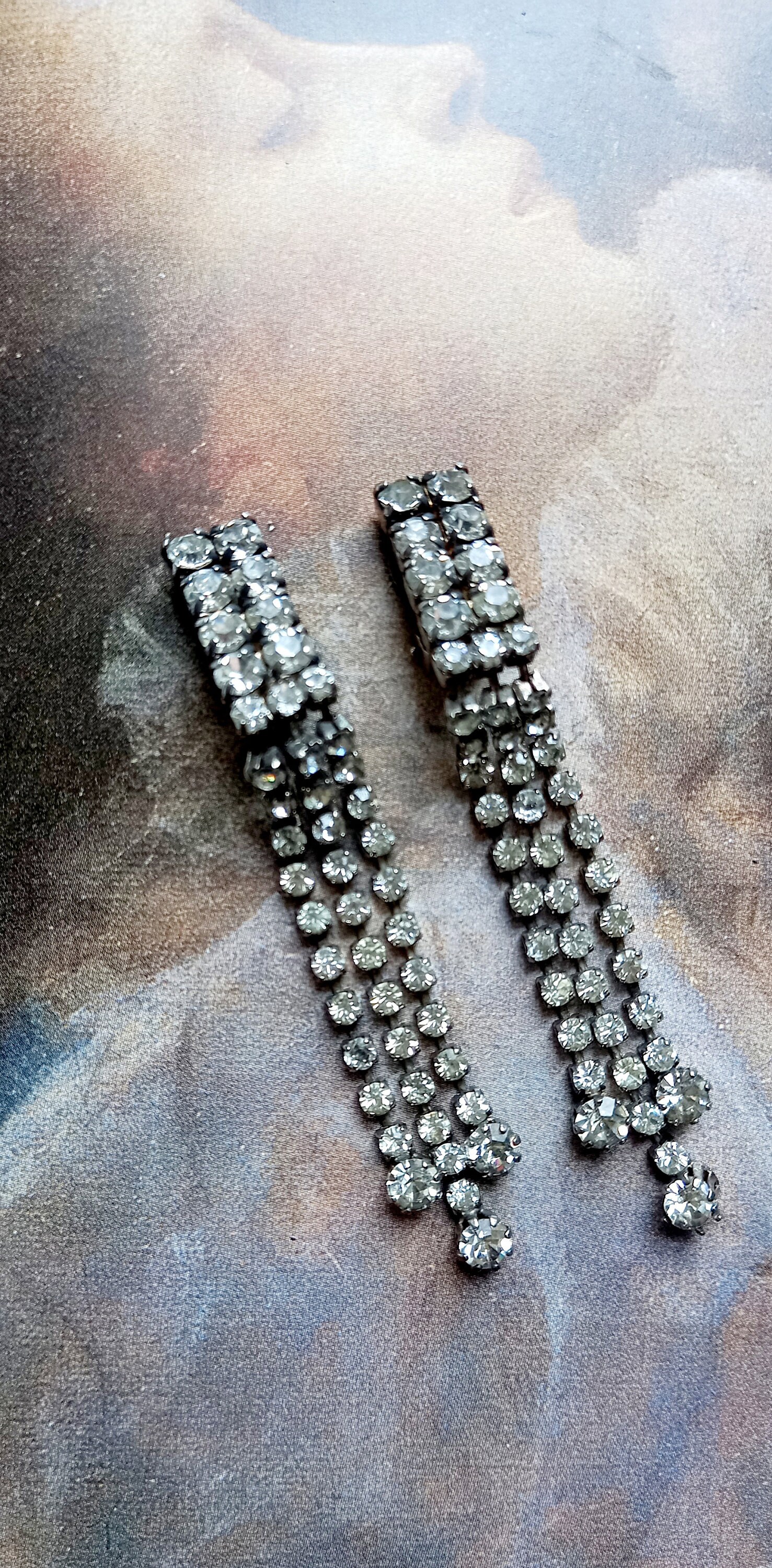 ピアス h17 France vintage glass earrings Vintage Earrings Cristal Clips French Year 50 60 - Etsy