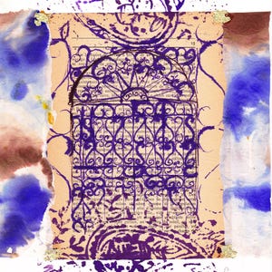 Mysterious Venice 2 Mauve Series &quot;Gates on Water&quot; original drawing in ink