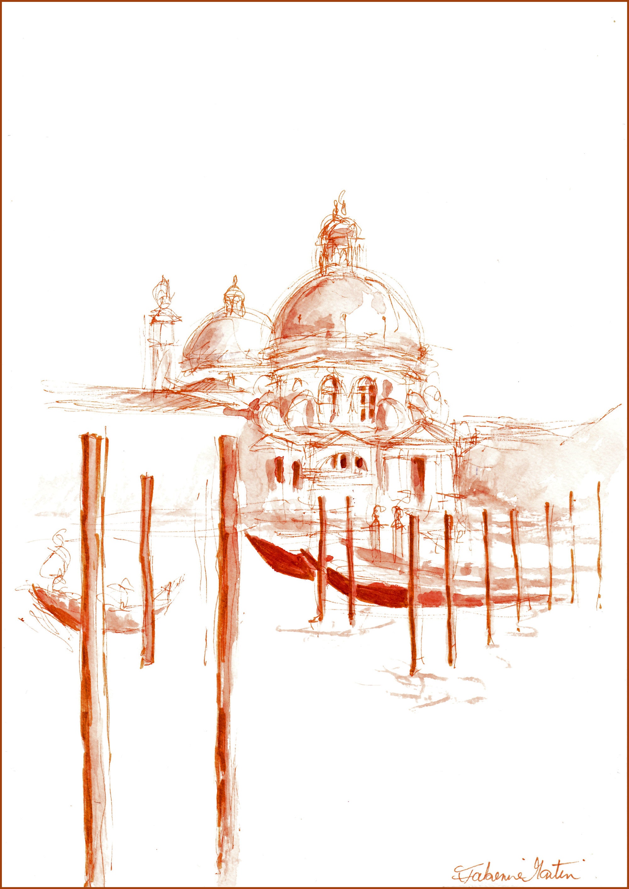 Original VENICE original ink drawing on drawing paper Etsy