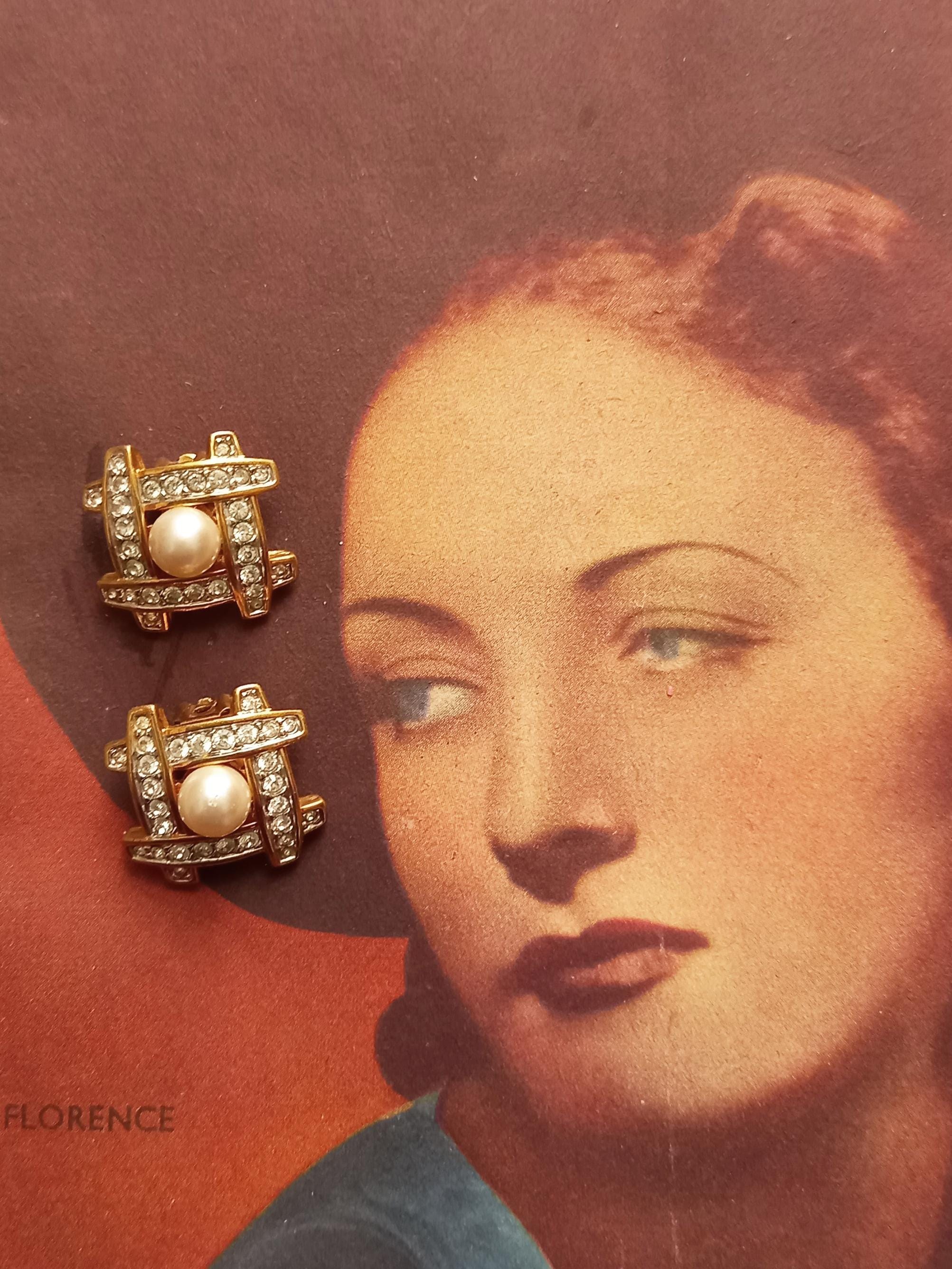 Boucles D'Oreilles Vintage Américaine Ans 60 Silver Signature avon