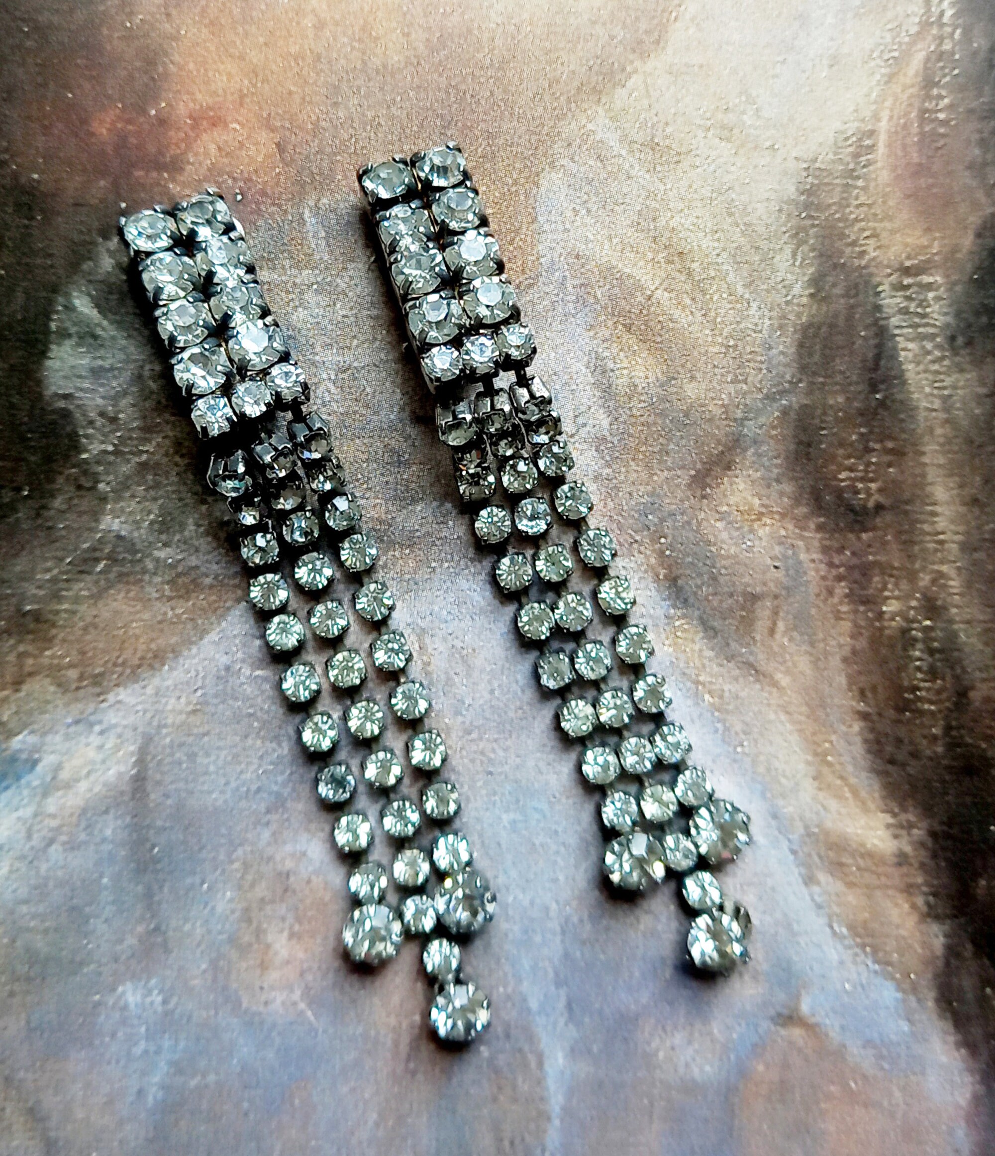 ピアス h17 France vintage glass earrings Vintage Earrings Cristal Clips French Year 50 60 - Etsy