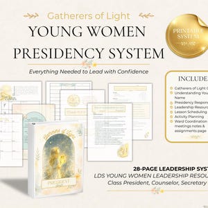 Lds Presidency Binder Organization System Youth Organizer Printable Digital Church Planner Young Women Leadership Training Tool Resource