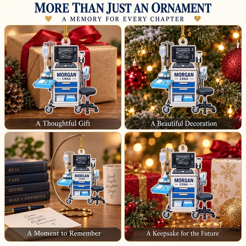 Personalized CRNA Ornament, Custom Name Anesthesia Machine Christmas ...