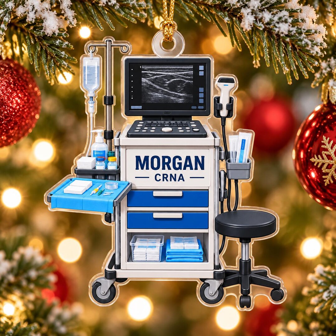 Personalized CRNA Ornament, Custom Name Anesthesia Machine Christmas ...