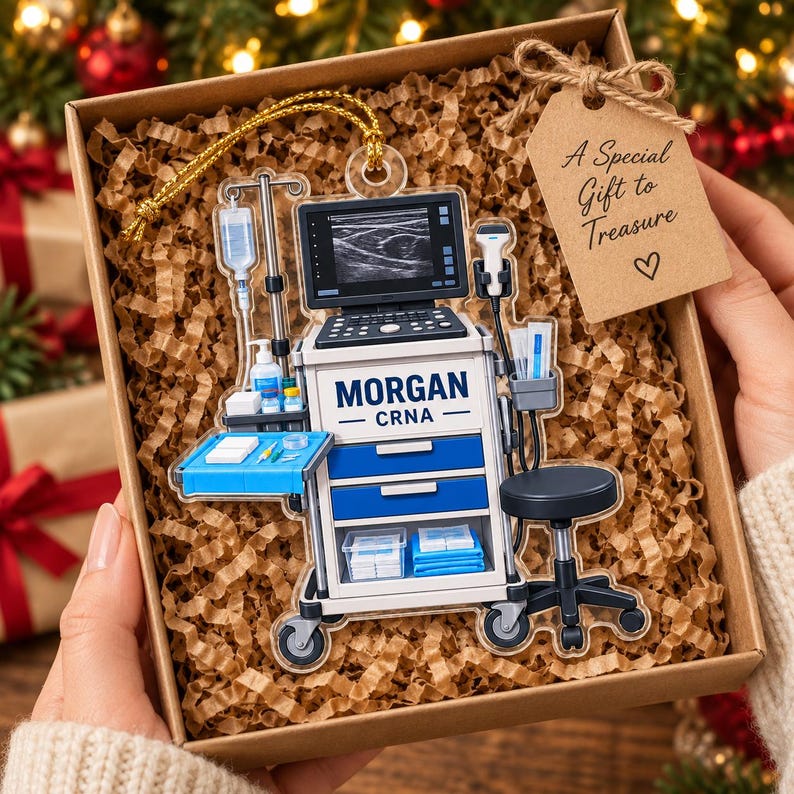 Personalized CRNA Ornament, Custom Name Anesthesia Machine Christmas ...