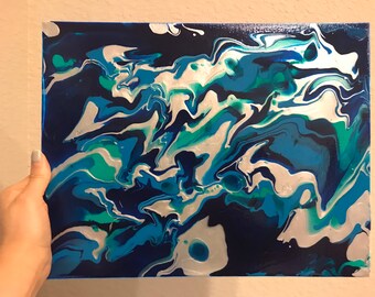 Blue Acrylic Pour