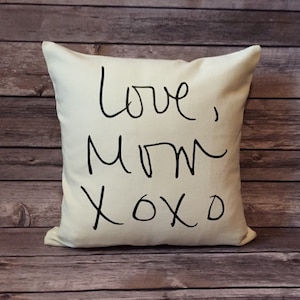 Memory Pillow Cover, Handwriting Pillow, Personalized Pillow, Rememberance Gift, In Memory Of, Loved Ones handwriting, Signature Pillow