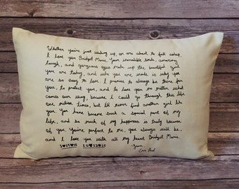 Love Letter Pillow, Memory Pillow, Handwriting Pillow, Personalized Pillow, Letter Pillow, In Memory Of, Signature Pillow, Customized Pillow