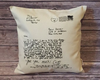 Letter Pillow Cover, Memory Pillow, Handwriting Pillow, Love Letter Pillow, Signature Pillow, Postcard Pillow, Bible Verse Pillow, Your Text