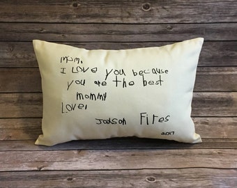 Kid Print Pillow Cover, Kid Drawing Pillow, Childrens Drawing, Memory Pillow, Handwriting Pillow, Signature Pillow, Keepsake Pillow, Kids Ar