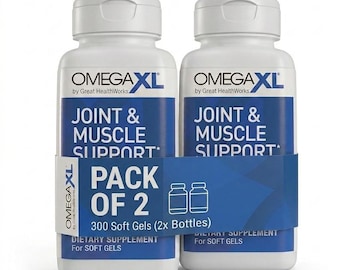 OmegaXL Joint & Muscle Support, Green Lipped Mussel Oil, 300 Soft Gels (2 Pack)