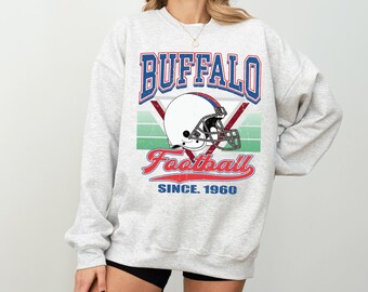 Buffalo Game Day Football Sweatshirt and Hoodie, Distressed Vintage Style Buffalo Football Shirt Hoodie Sweatshirt