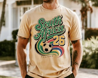 Comfort Colors® South Africa 2026 Soccer Shirt, South African Football Fan Tee, Retro World Soccer Tournament Supporter Comfort Colors Tee