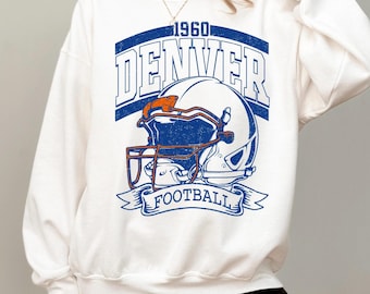 Denver Football Shirt, 1960 Retro Denver Fan Tee, Vintage Distressed Denver Sports T-Shirt, Denver Game Day Sweatshirt and Hoodie