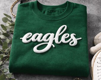 Personalized Football Sweatshirt, Custom Team Name Puff Crewneck, Unisex Football Fan Shirt, Game Day Gift
