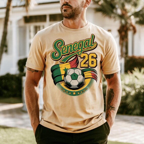 Comfort Colors® Senegal Soccer Shirt, Garment Dyed Football Fan Tee, Retro Futbol Graphic Shirt, Adult Match Day Tee