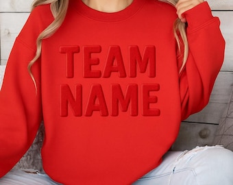 Puff Print Custom Football Sweatshirt Hoodie, Elevated Print Game Day Crewneck, Tailgate Football Fan Sweater, , Custom Puff Print Shirt