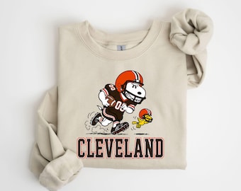Cleveland Football Season Shirt or Sweatshirt, Retro Brown and Orange Game Day Style