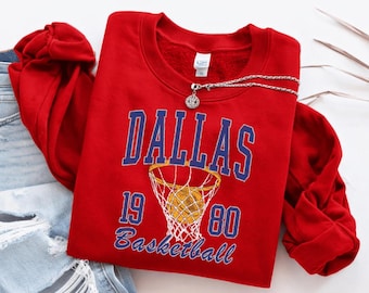 Dallas Basketball Distressed Shirt or Sweatshirt, Vintage Hoop Graphic Shirt, Retro Dallas Basketball Hoodie