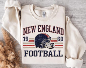 New England Football Sweatshirt, Vintage New England Hoodie, Retro Football Fan Crewneck, Game Day Sports Apparel