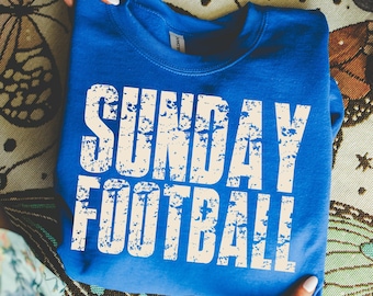 Sunday Football Sweatshirt | Game Day Tee | Distressed Vintage Football Fan Top for Sports Season