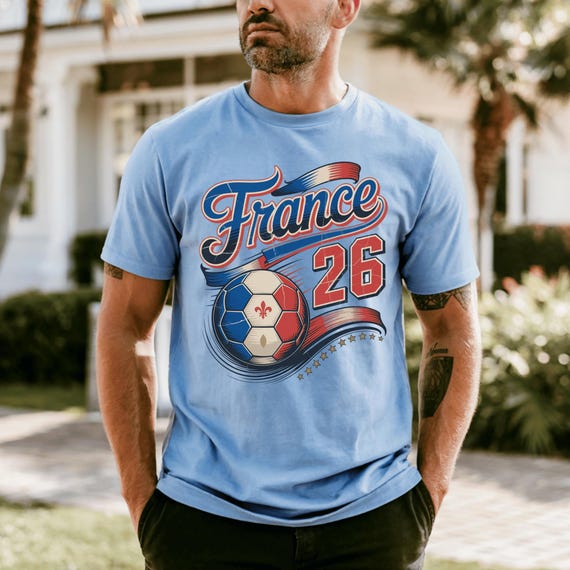 Comfort Colors® France Soccer Shirt, Garment Dyed Football Fan Tee, Vintage French Futbol Graphic Shirt, Adult Match Day Tee